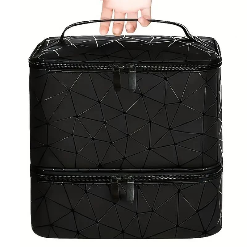 Hot Selling-30-Bottle Nail Polish Storage Bag Large Capacity Cosmetic Organizer Portable Handbag With Handle For Travel,30-Bottl