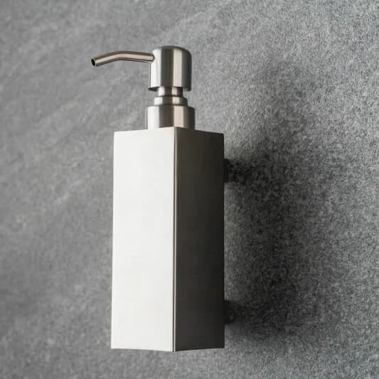 Fornitore Bottiglia di lozione liquida quadrata per bagno/distributore di sapone in metallo