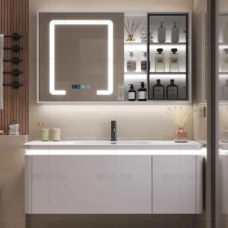 Cassetto a specchio di lusso WC Armadi da bagno Armadi da bagno stretti a parete Organizzatore per trucco Mobili per camera Gabinete