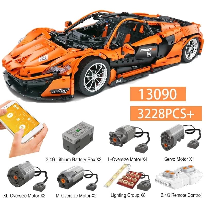Mold KING 13090s telecomando tecnico P1 Hyper Car Building Blocks Super Sport Racing Car Bricks Toys For Kids Boys Gifts
