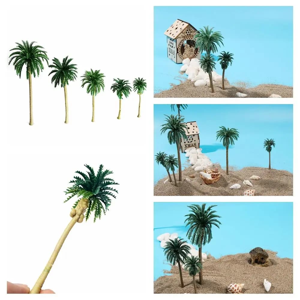 Micro paesaggio architettura paesaggio treno ferrovia plastica albero di cocco trasfigurazione palma artificiale della foresta pluviale