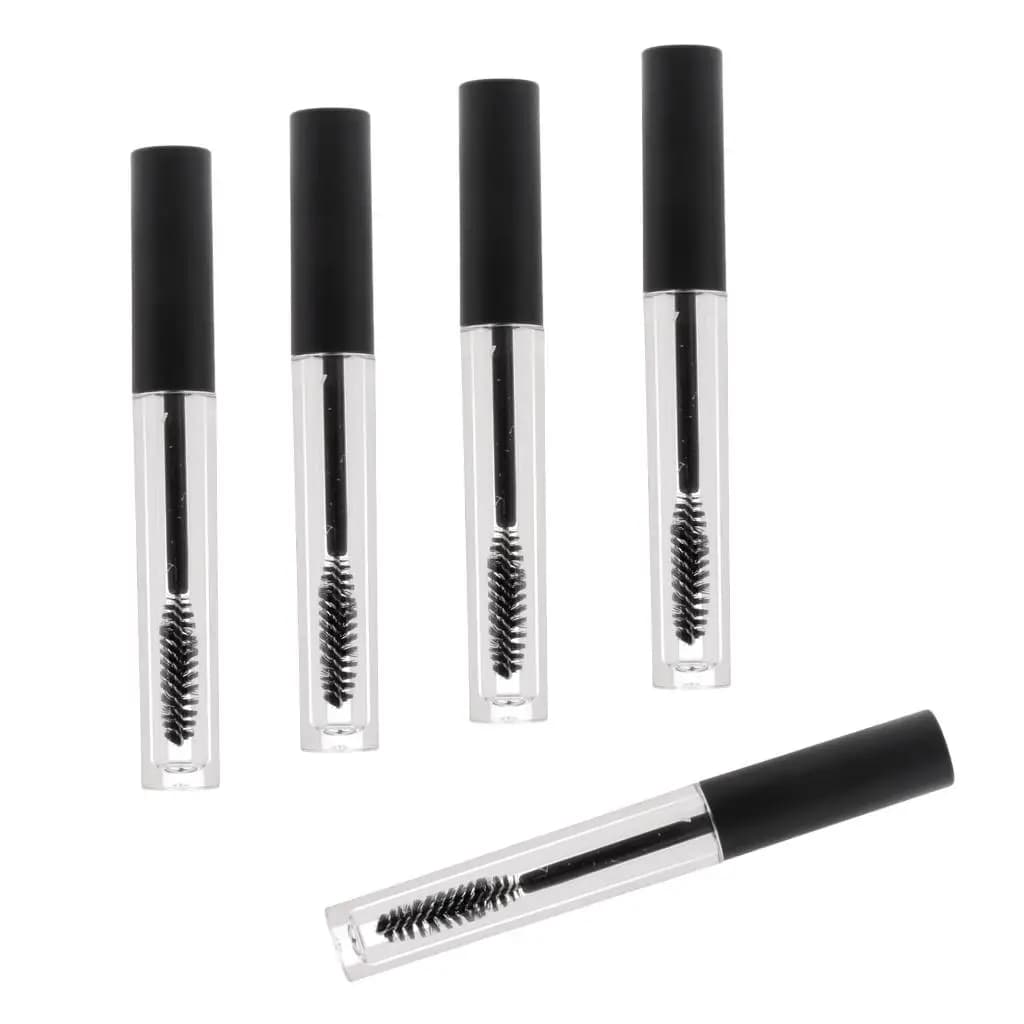 Black Plastic Mascara Vials Easy to Carry Tube Wands for Storing Castor Oil and Eyelash Cream
