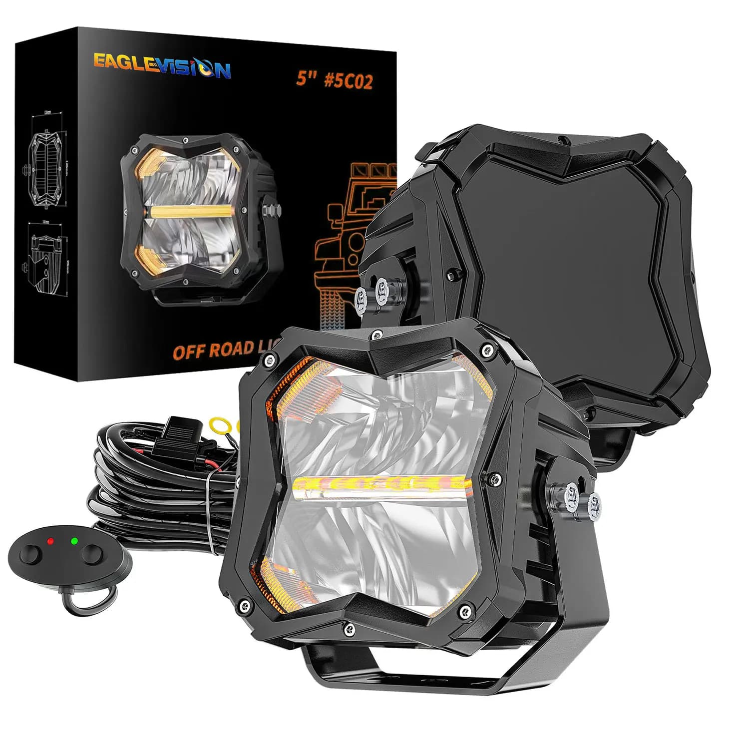 Fari a LED aggiuntivi da 5 pollici Barra luminosa da lavoro LED diurna da lavoro 6000K Spot ComboLED Faro per camion ATV Off Rpad 4x4