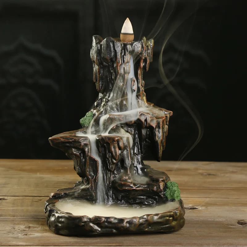 1 pc, incense cone burner, support for resin incense burner with incense burner reflux for mountain flow (without incense)