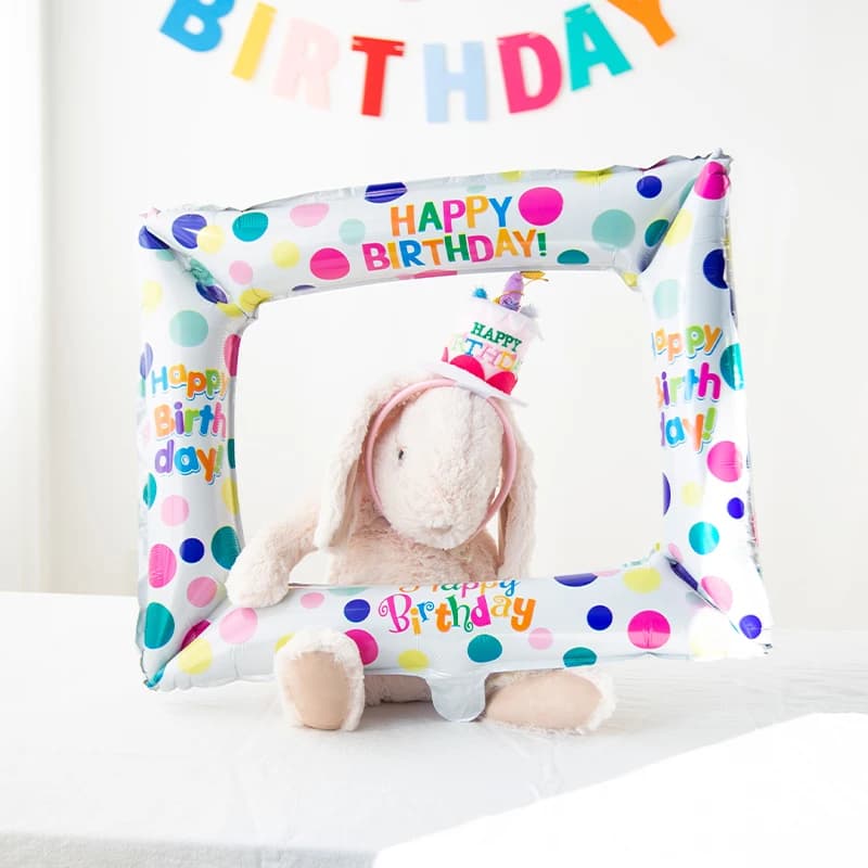 Photo Frame Balloons Happy Birthday Party Decorations for Kids Outdoor Photo Shooting For Baby Shower Decorations