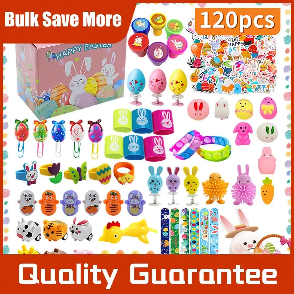 Confezione da 100/120 Uova di Pasqua Preriempite con Mini Bambole a Tema, Decorazioni per Cesti e Feste, Ideali per la Caccia alle Uova di Pasqua per Bambini