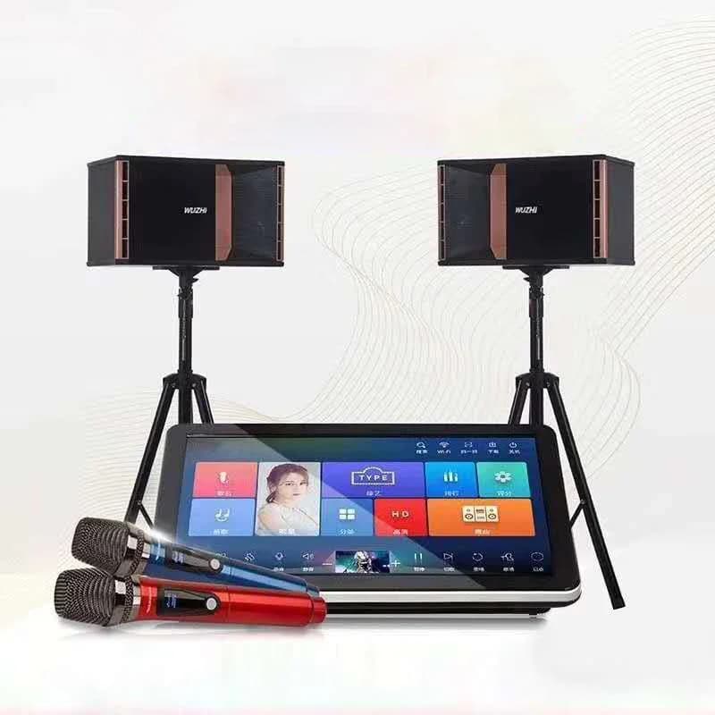 tutto in uno Touch screen da 15,6 pollici Amplificatore di potenza integrato Macchina per karaoke familiare con microfono