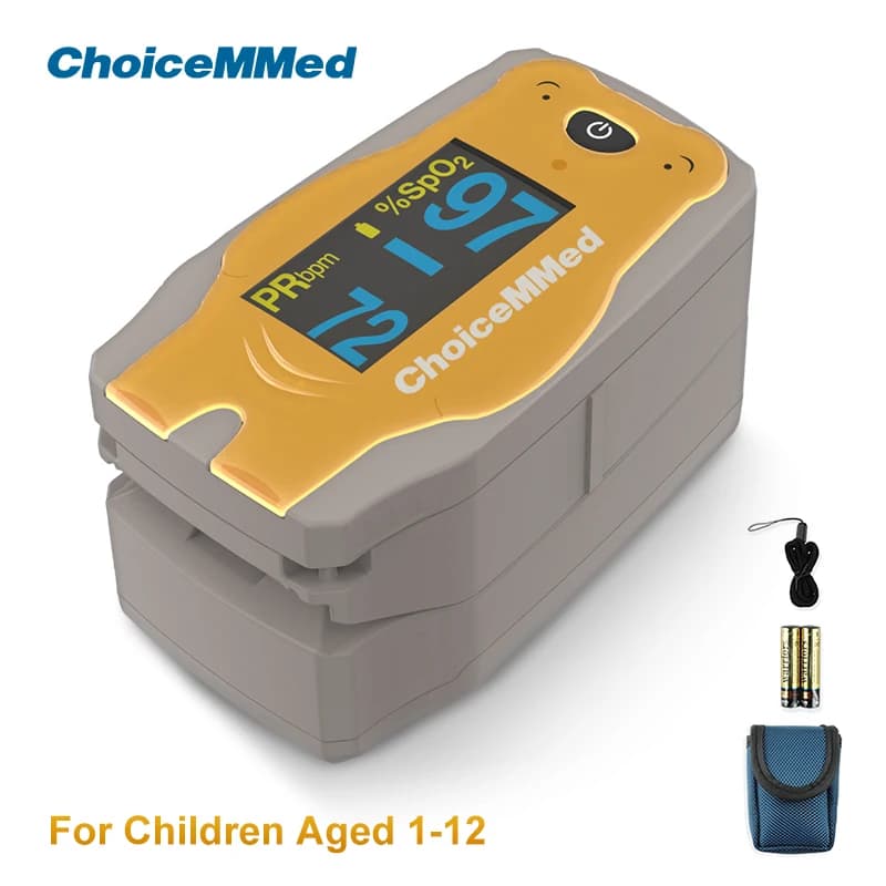 ChoiceMMed Children's Medical Toe Pulse Oximeter SPO2 Blood Oxygen Monitor Wrist Pediatric Oximeter Digital OLED From finger