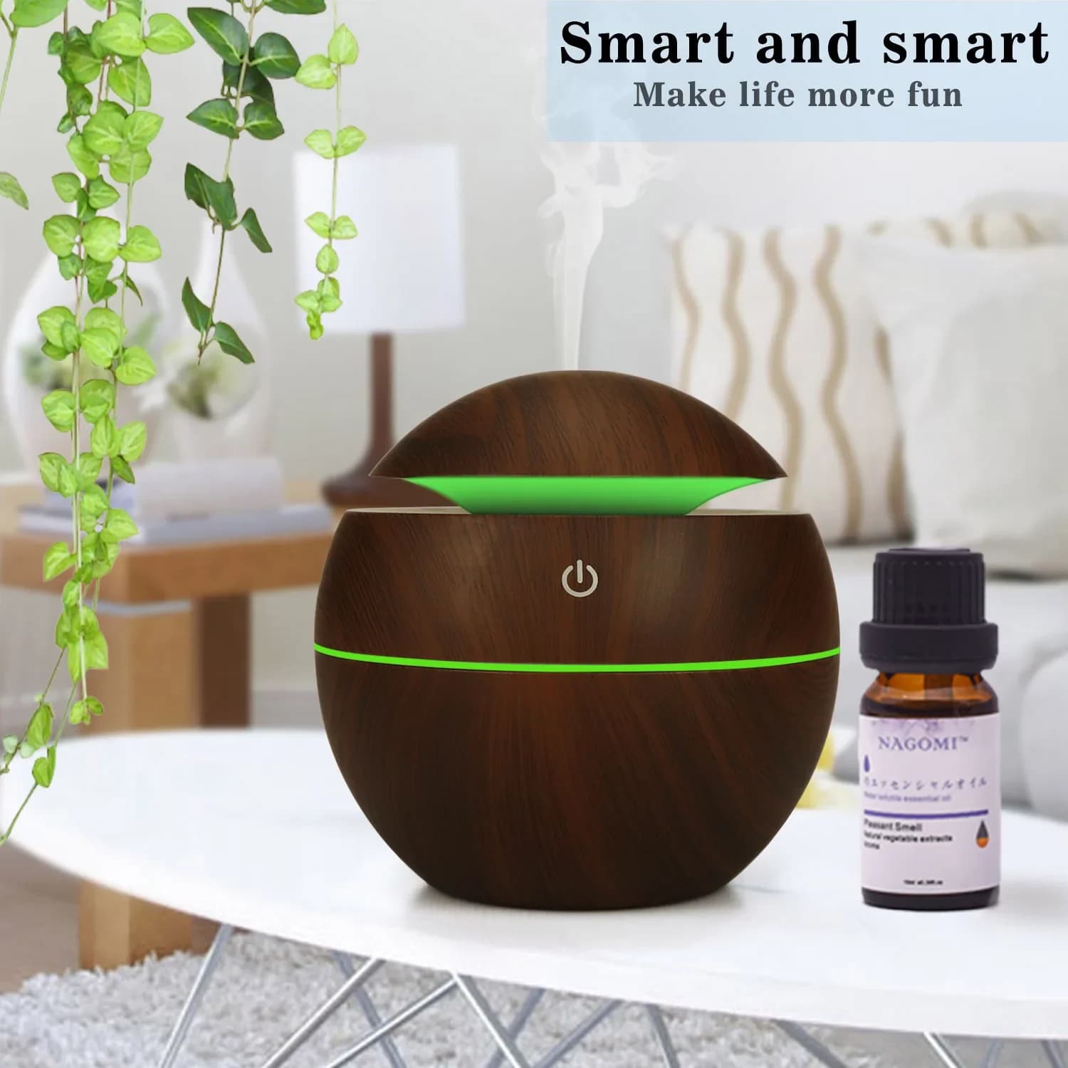 2025 200ml USB Diffusore di oli essenziali 7 colori Led Night Light MINI Grano di legno Umidificatore ad ultrasuoni per Home Office