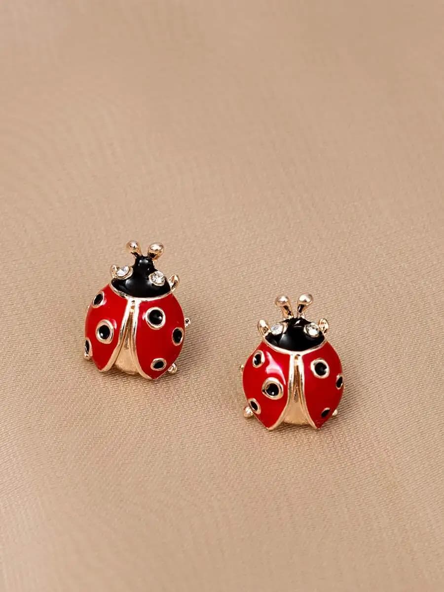 Ladybug Design Earrings with Unique Insect-Inspired Shape and Lightweight Comfort