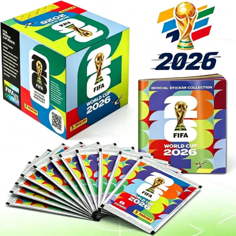 Panini FIFA World Cup 2026 Collectible Sticker Full Box 50 Packs Football Fan Hobby Decoration Toy Sports Memorabilia Gift