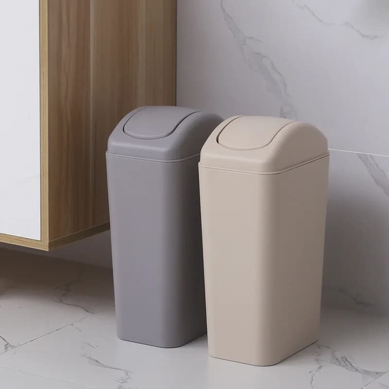 Cestino per Rifiuti Sottile con Coperchio Basculante, Salvaspazio per Bagno, Soggiorno, Camera da Letto, Design Adattabile alle Fessure