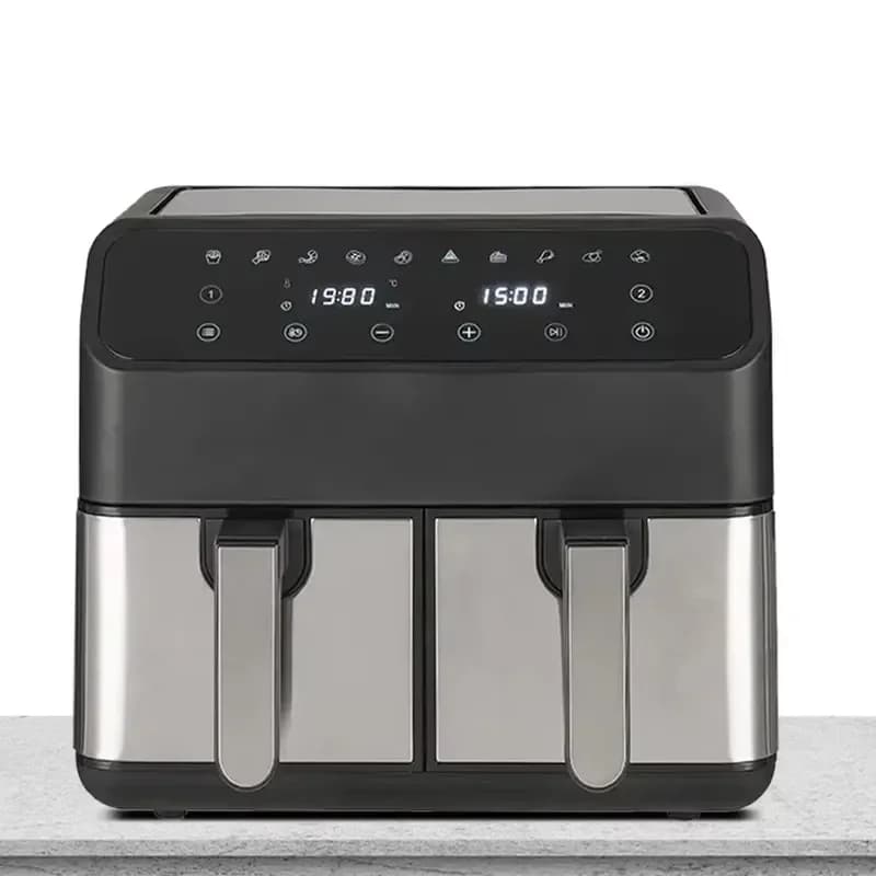For Dual Use 8L 12L Electric Air Fryer With Non Stick Visual Drawer Smokeless Oil Plastic Double Touch Screen