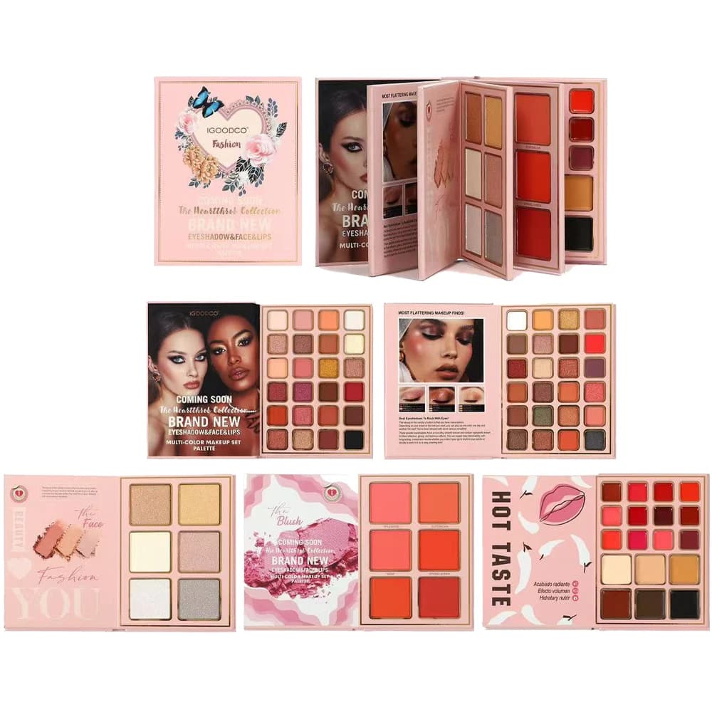 Palettes of sunshades lit by 78 colors Bookish umbrellas waterproof opaque Collection Blush Multicolor All-in-one makeup