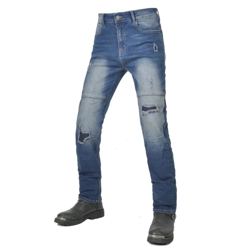 Jeans Protettivi da Moto da Donna alla Moda 2026, Pantaloni da Biker Vintage Lavati, Strappati e Distrutti a Gamba Dritta