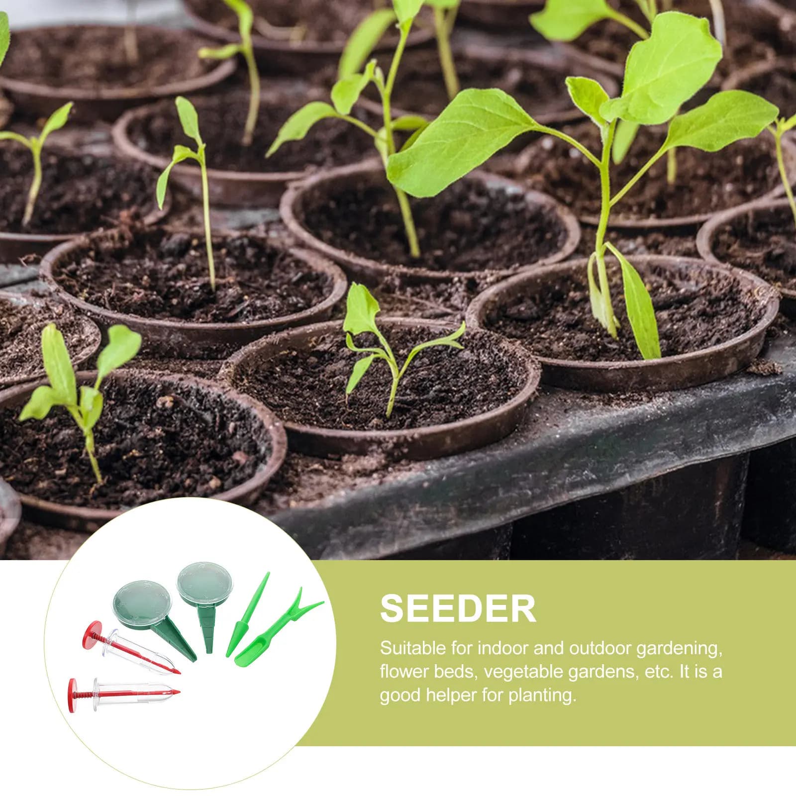 6pcs H held Garden Seeder Small Tools Seeds Spreaders Lawn Planting Ruler Sowing Adjustable Depth Vegetable Flower Planter