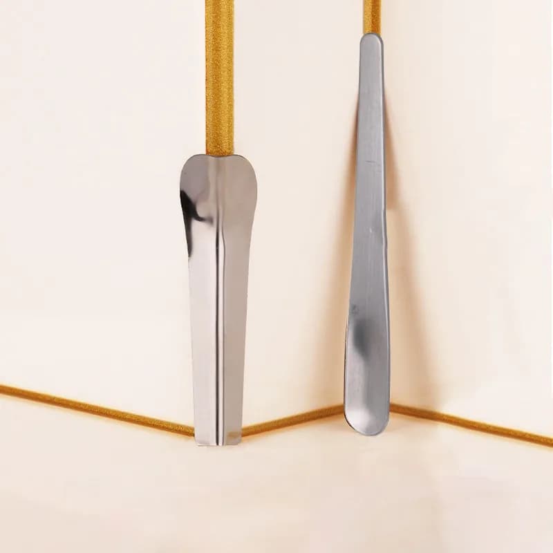 1 paio di acciaio parete stucco coltello raschietto piastrelle di ceramica bellezza agente di cucitura Yin Yang angolo pala rimozione pressione sigillatore strumento manuale