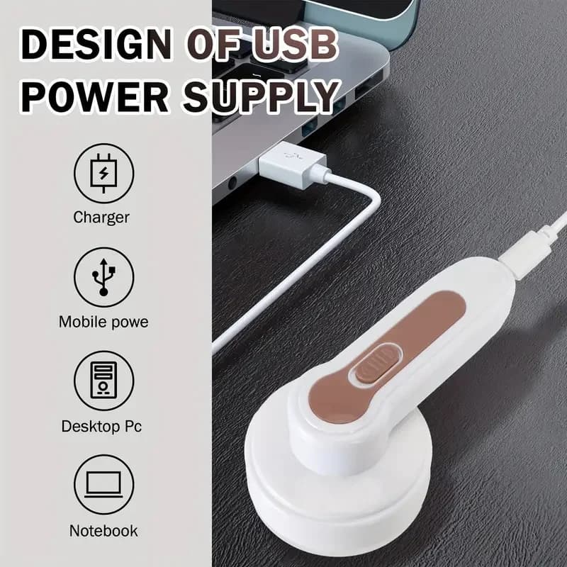Rasoio compatto USB ricaricabile per tessuti e levapelucchi per vestiti, maglioni, tappeti - levapillole portatile con pennello e lanugine C