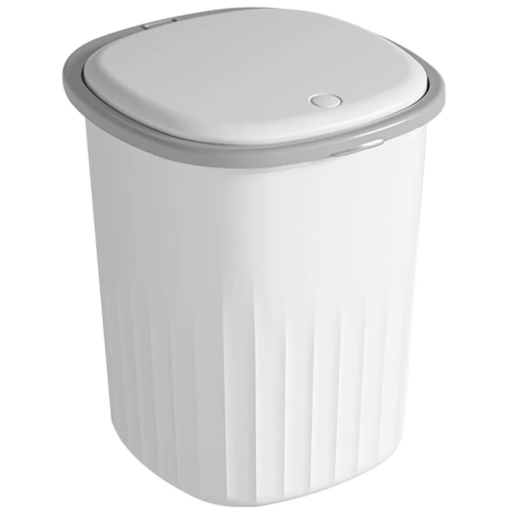 Cestino per Rifiuti con Coperchio, Piccolo Contenitore in Plastica per Camera da Letto, Bagno, Cucina, Ufficio, Stile Rustico Moderno, Decorazione Casa