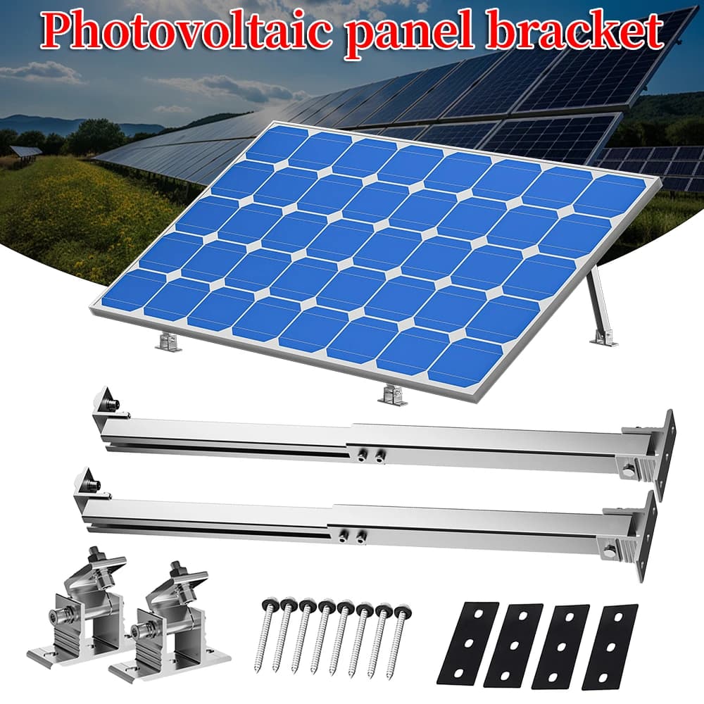 Pannello solare Racking RV Inclinazione 15-30 gradi Staffe di montaggio solari Tetto Superficie piatta Addensare regolabile Materiale in lega Telaio del piede