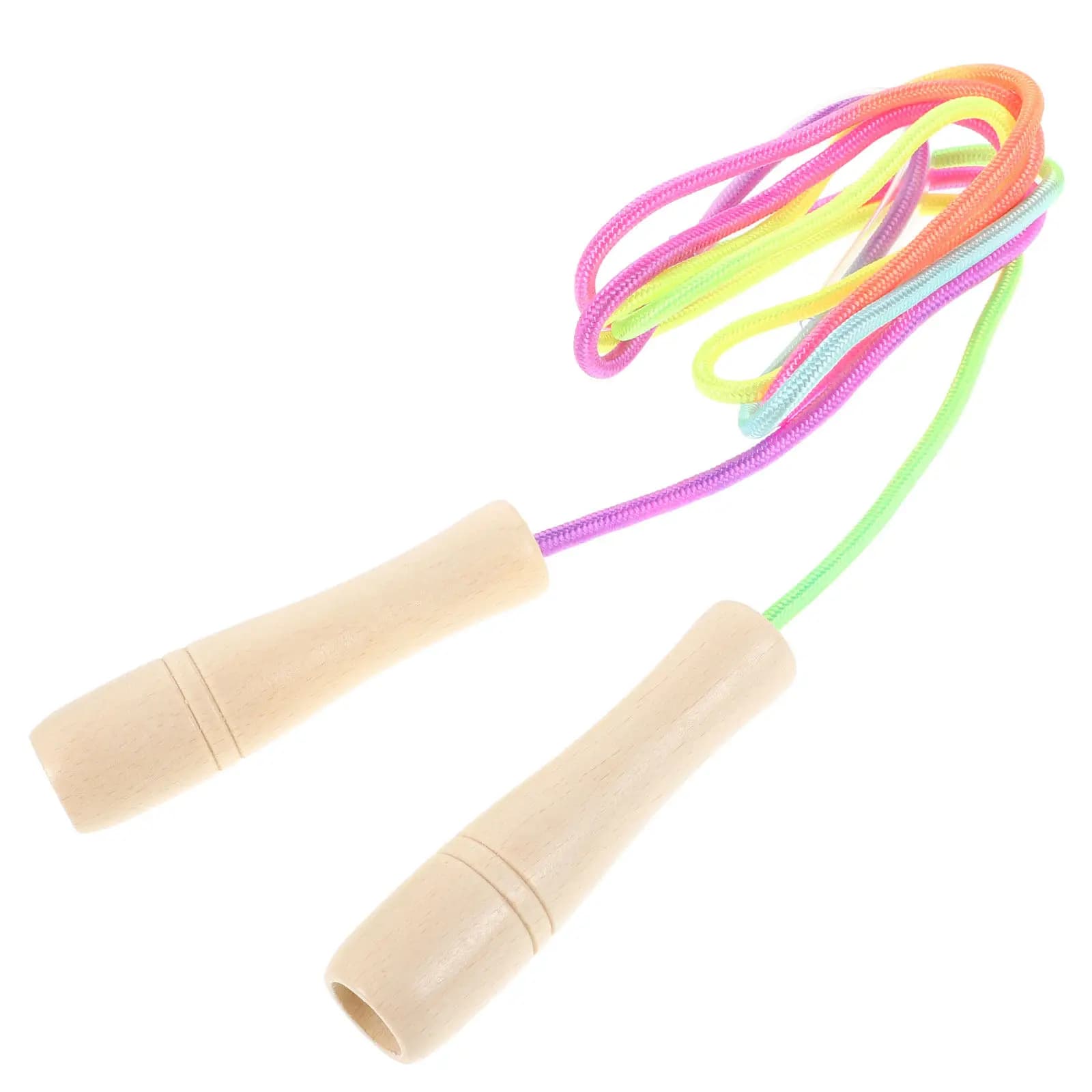 Corda per Saltare in Legno per Bambini, Lunghezza Regolabile, Colori Vivaci, Materiale Naturale Sicuro per Scuola Materna, Scuola Elementare, Pausa per il Gioco, Casa e Parco Giochi