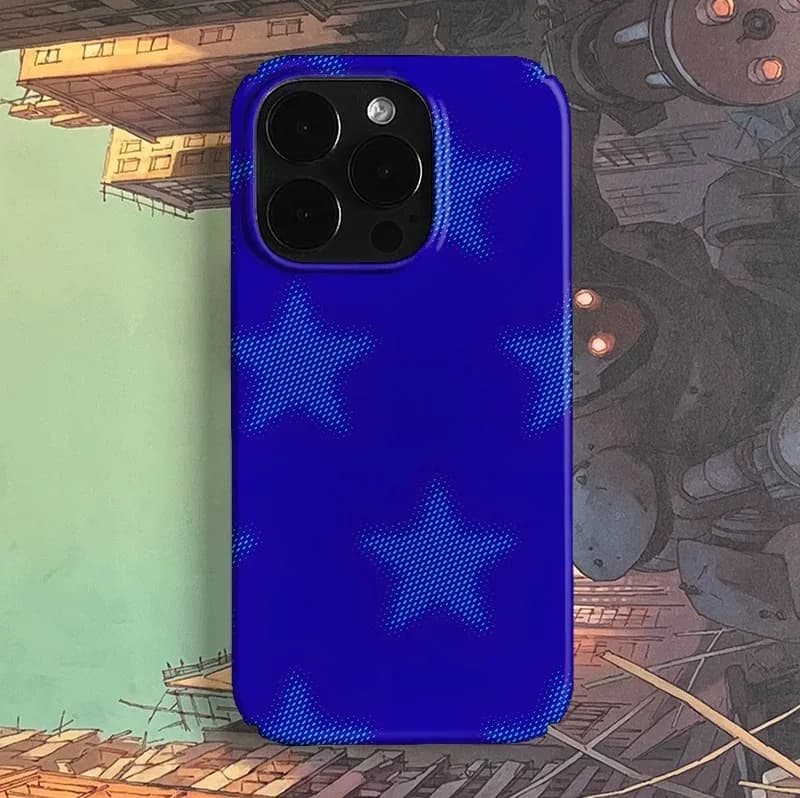 Custodia per telefono Ins Deep Blue Star per IPHONE 17 Air 16E 15 PROMAX 14 Plus 13 12 MINI 11 PRO 16Plus XR XS MAX SE in acrilico