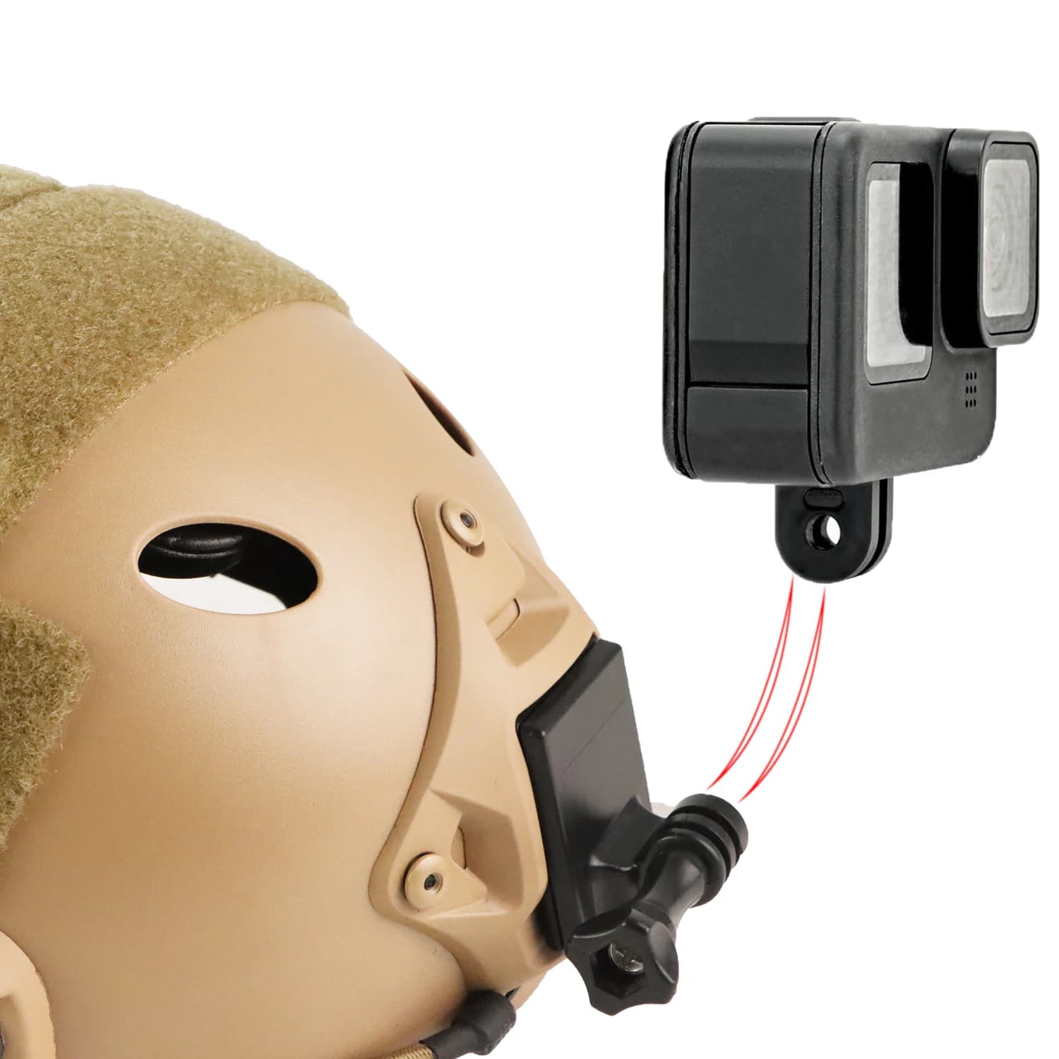 BOOIU GoPro Hero Action Camera Accessori per montaggio su casco tattico Supporto per fotocamera NVG compatibile con staffa di fissaggio per casco FAST/MICH/NVG