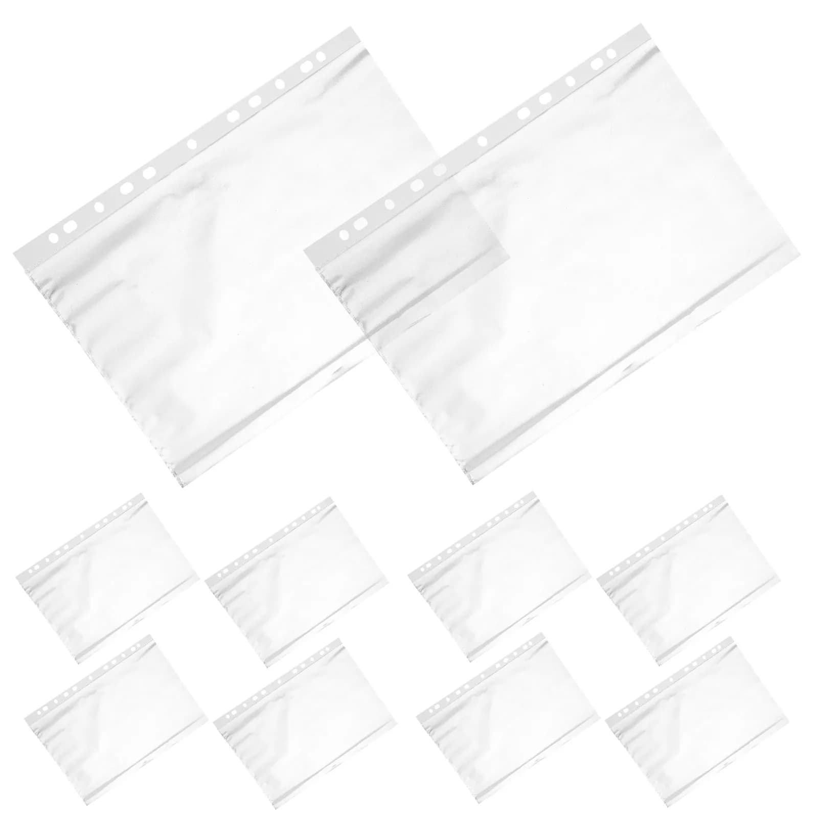200 Pezzi Buste Trasparenti per Documenti, Protezioni Impermeabili in PP, Tasche Perforate per Archiviazione Ufficio e Conservazione Foto