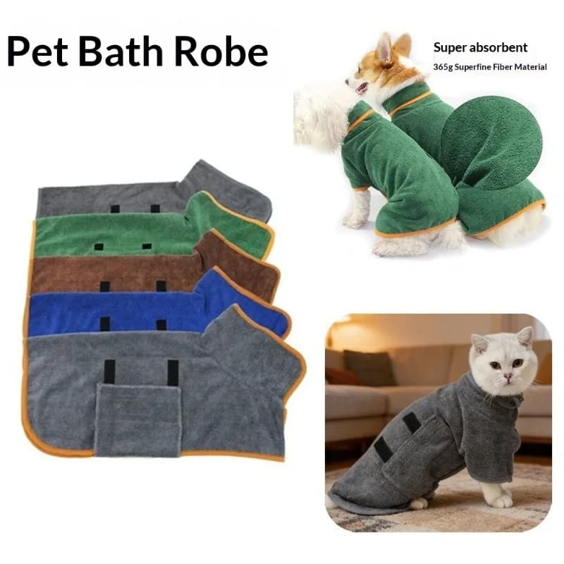 New Dog Bathrobe Absorbent Pet Quick Drying Bath Towel Dog Bath Towel Large Small Dogs Clean Absorbent Bathrobe Cat Pet Products
