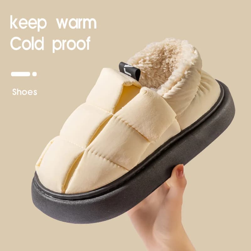 Pantofole da donna in cotone in autunno e inverno, con velluto aggiunto per il calore interno della casa, borsa con fondo spesso da uomo