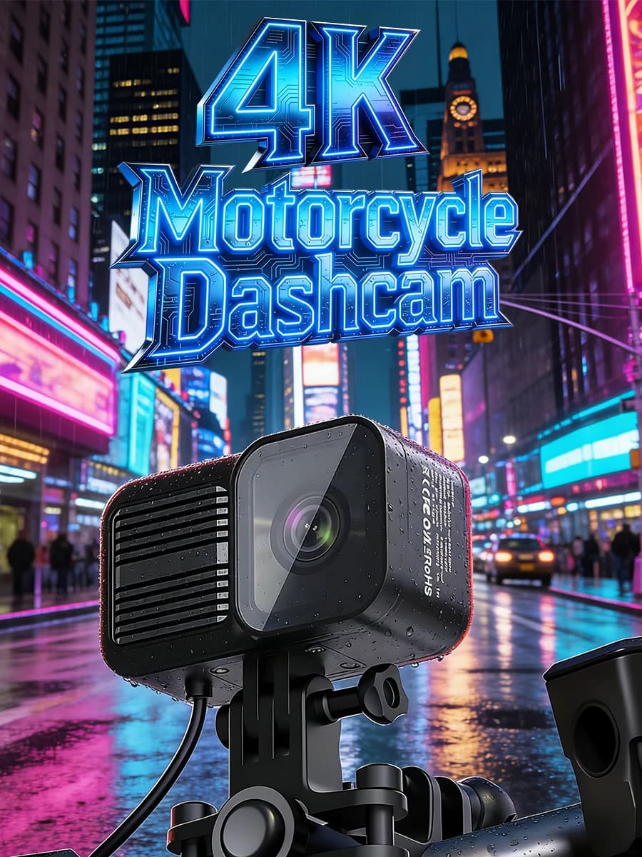 Telecamera per Moto 4K, Accessori DVR 1080P per Auto, Telecamera Sportiva Impermeabile IP66, Dash Cam WiFi, Registratore Video per la Guida