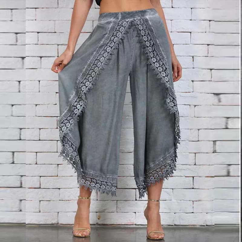 Pantaloni Harem in pizzo donna pantaloni larghi larghi a gamba larga a forma di arco donna 2023 nuovi Leggings lunghi in pizzo Oversize 5Xl