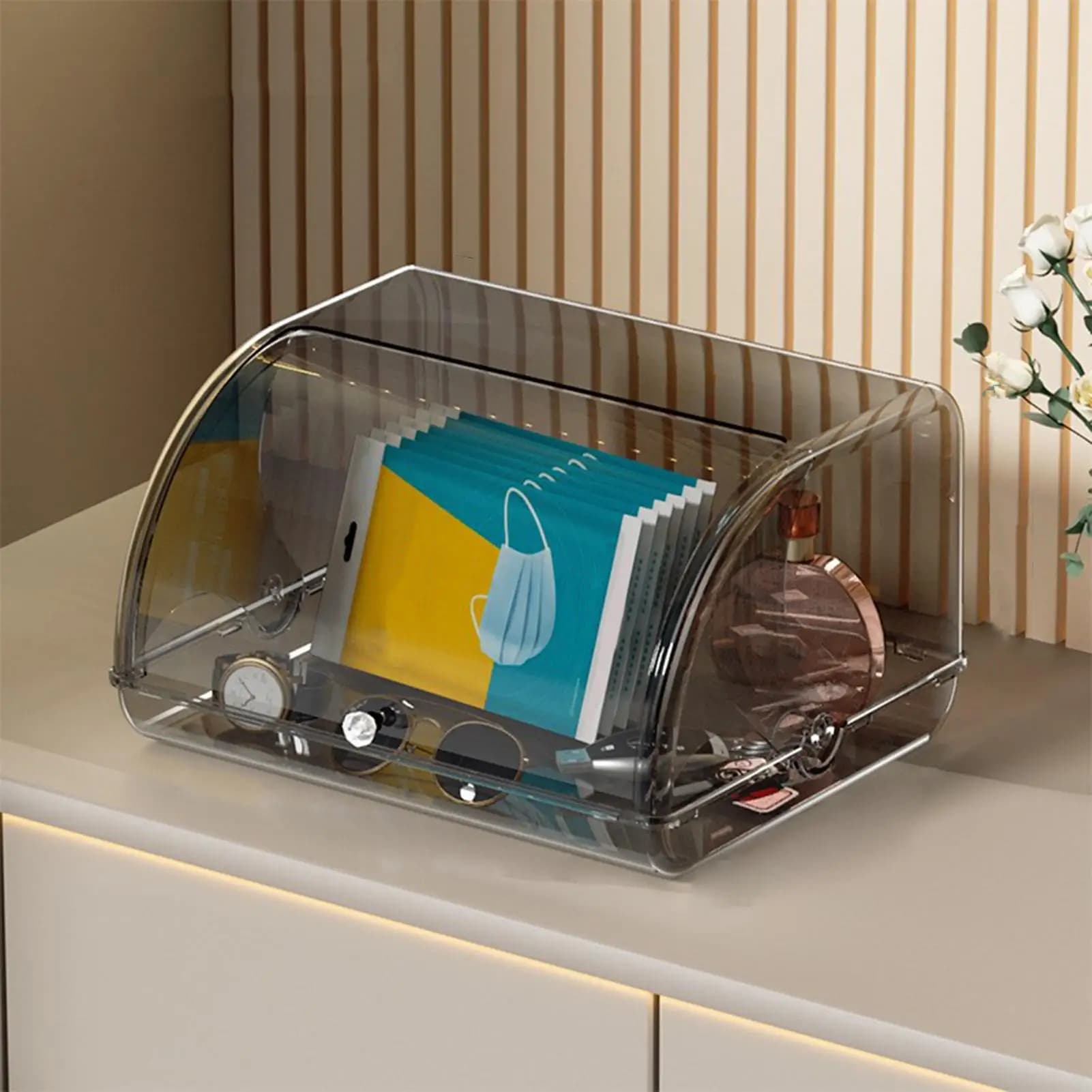 Rolltop Scatola per il pane Contenitore per la conservazione Piano di lavoro della cucina Porta alimenti Contenitore per il pane fatto in casa in plastica ermetica Piatto da dessert sigillato