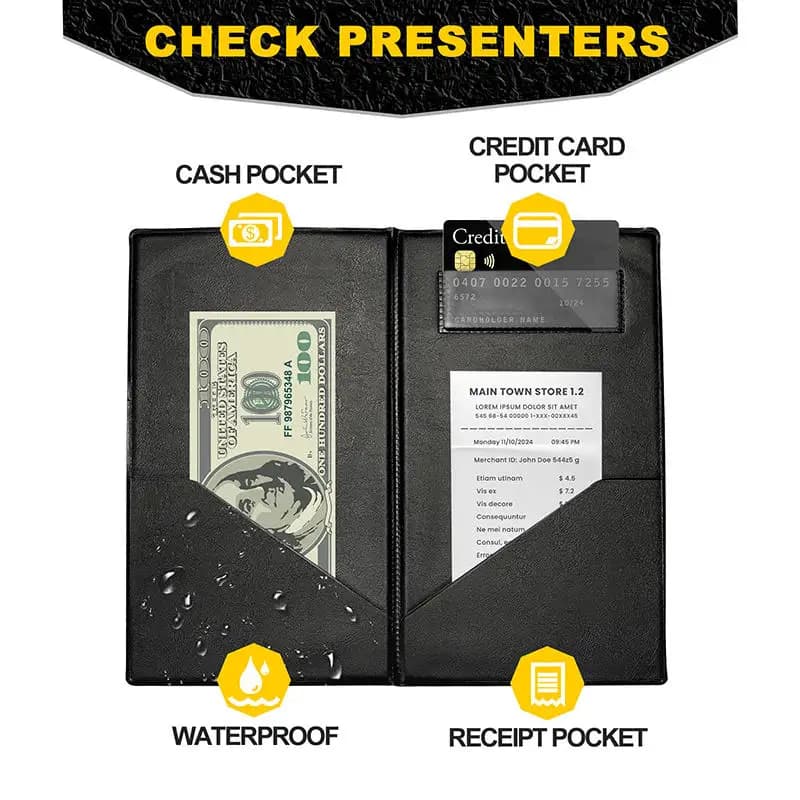 1/5/10pcs Pvc Check Folder Guest Card Holder Restaurant Presenters Bill Server Menu Checkbook Organizer