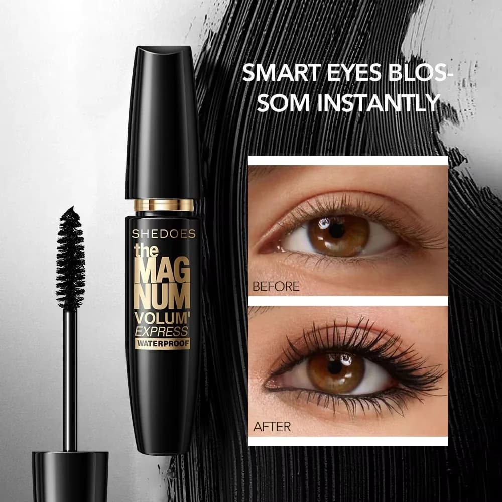 Black Waterproof Mascara Lengthens Eyelashes Extension Thick Silk Fiber Mascara Female Makeup Eye Cosmetics Tools for Gifts