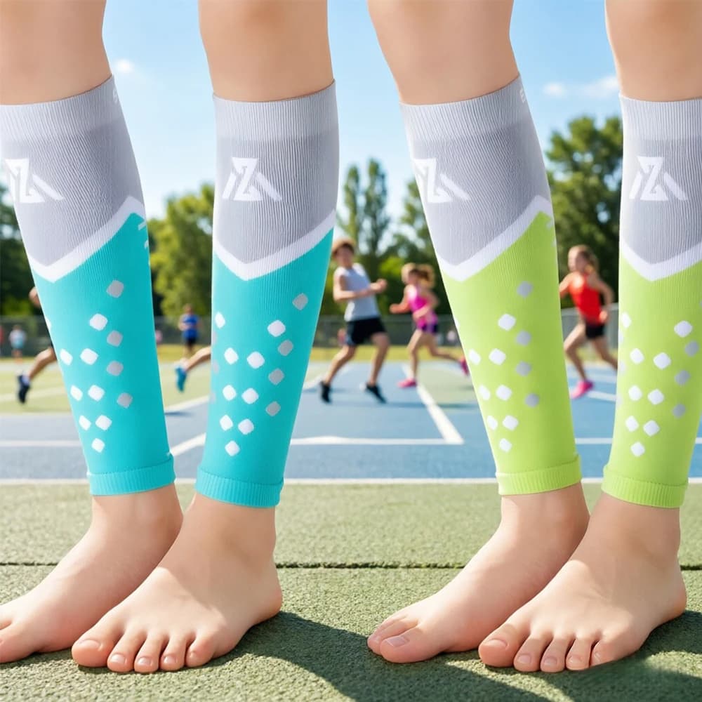 1 paio di fasce compressive per polpacci, calze a compressione senza piedi per uomo e donna, ideali per sport, basket, calcio, corsa, ciclismo