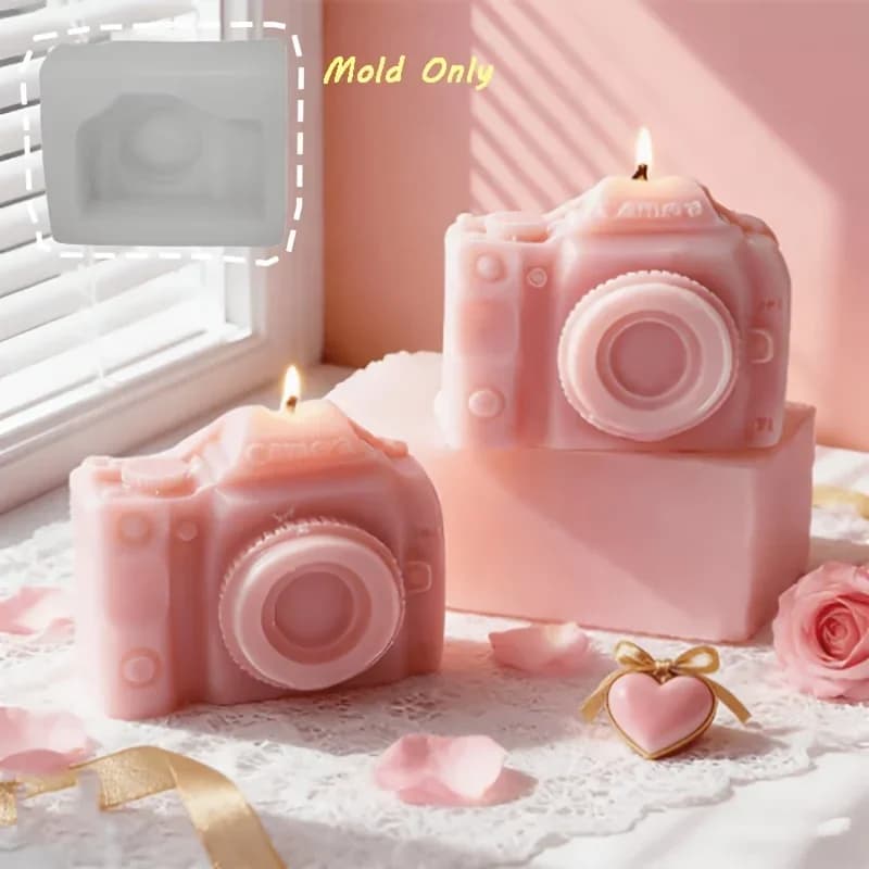 Stampo per Candele, Stampo in Silicone a Forma di Fotocamera per Candele Aromaterapiche, Divertente Mini Stampo Ornamentale a Forma di Fotocamera Digitale