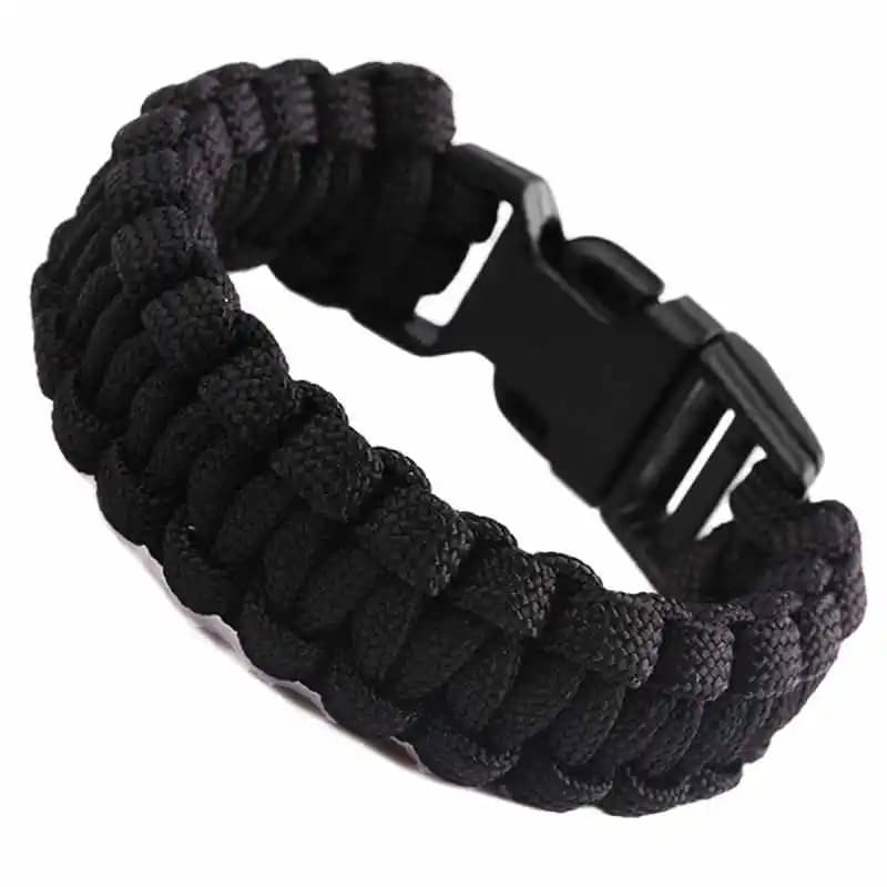 Braccialetto di Sopravvivenza d'Emergenza in Paracord 550 con Fibbia in Plastica Intrecciata per Uomini e Donne