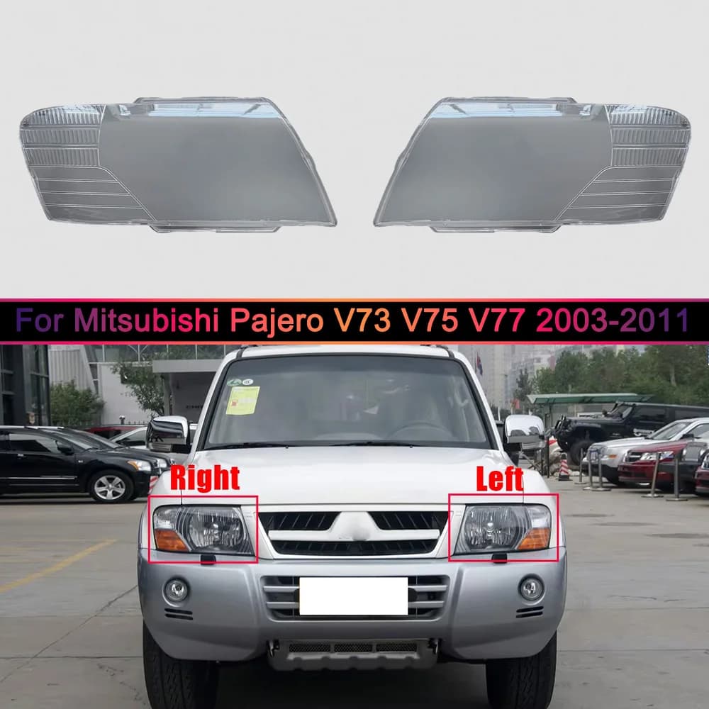For Mitsubishi Pajero V73 V75 V77 2003-2011 Transparent Headlight Cover Lampshade Shell Headlamp Housing Durable Lens Plexiglass