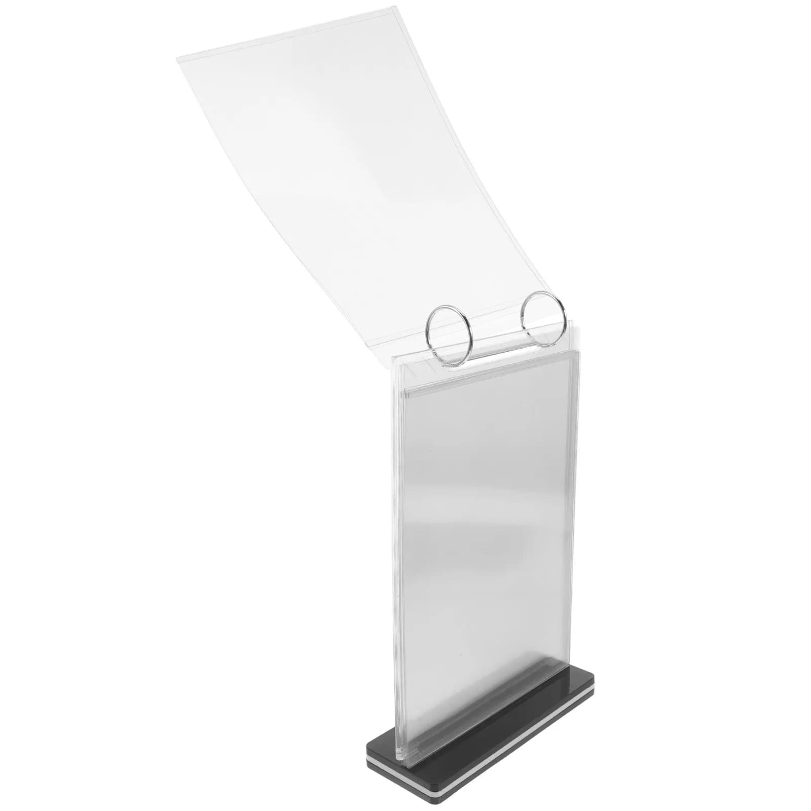 Espositore da Tavolo Multifunzione A4 con 6 Pagine, Porta Menu Verticale in Acrilico Trasparente, Porta Etichette per Ufficio