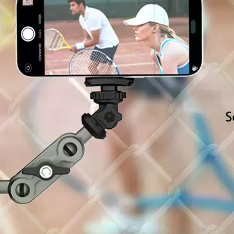 Support for smartphones to be mounted on live streaming fence, action room support with adjustable angle for sports recording, baseball, softball