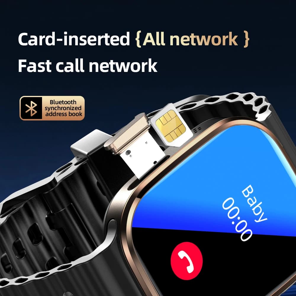Smartwatch P2 5G LTE Android 13.0 con Display AMOLED da 2,29'', Fotocamera Estraibile da 800W, Sblocco Facciale/Impronta Digitale, Slot per SIM