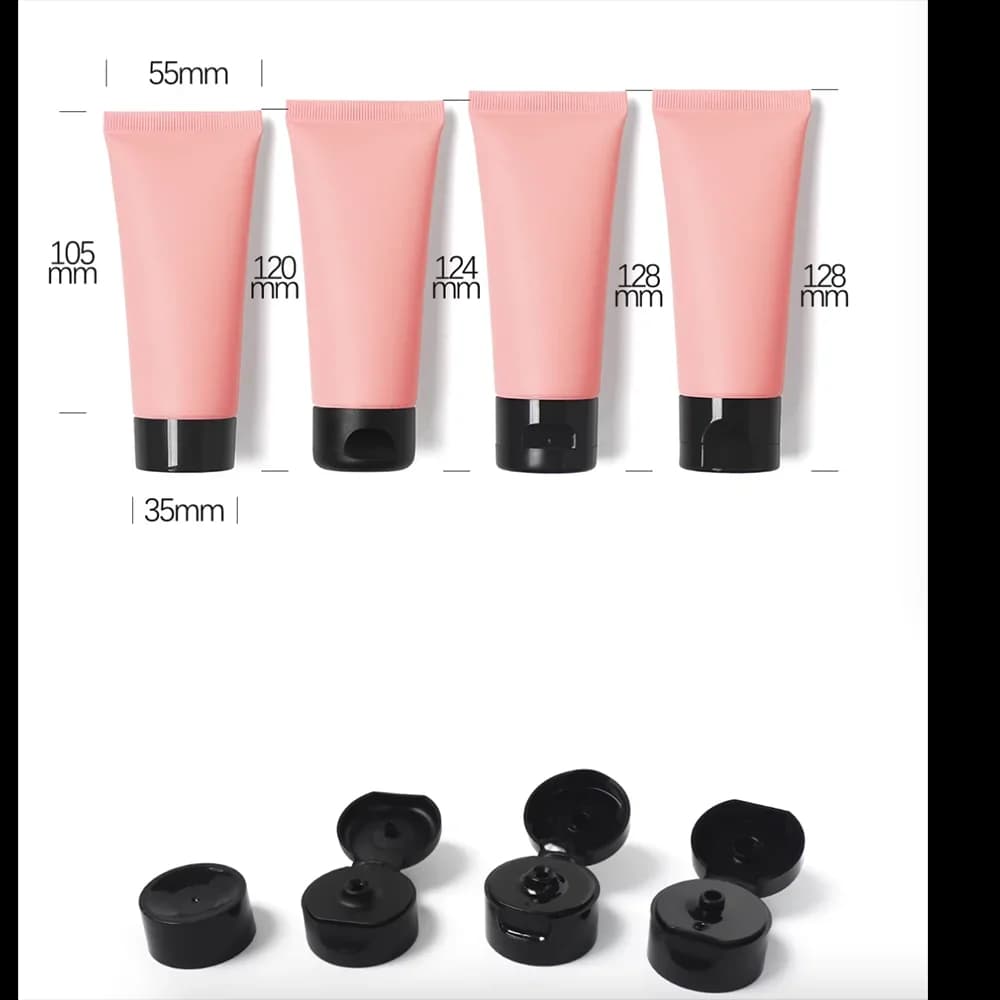 60g Rosa Opaco Cosmetico Tubo Morbido 60ml Lozione Crema Contenitore Riutilizzabile Detergente Shampoo Fondotinta Spremere Bottiglia Vuota