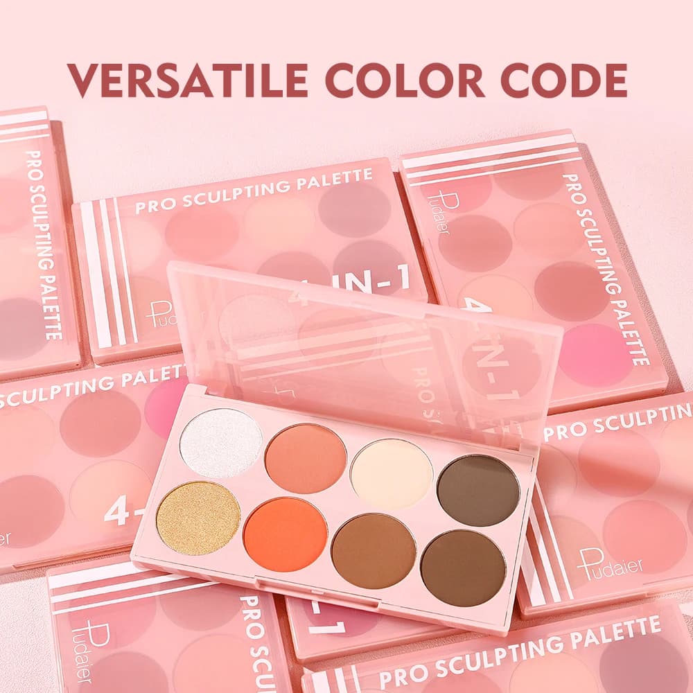 Pudaier blush rouge evidenziare contorno tavolozza di fard multifunzionale trucco nudo naturale tavolozza di ombretti a 8 colori