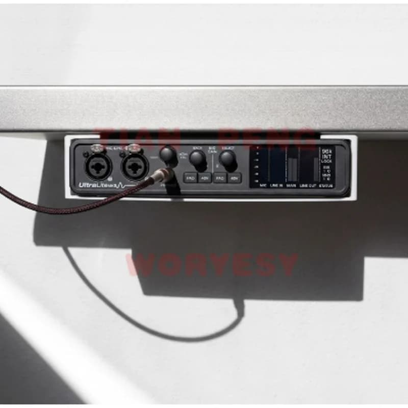 WYORESY drill free compact base for Elgato Stream Deck Mini realizes neat under desk hidden workstation storage