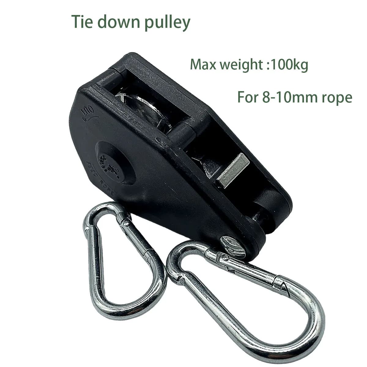 3/8 Pulley with Hook for 8-10mm Rope Buckle Tent Fastener Fixed Buckle Pulley Hangers Boat Canoe Kayak