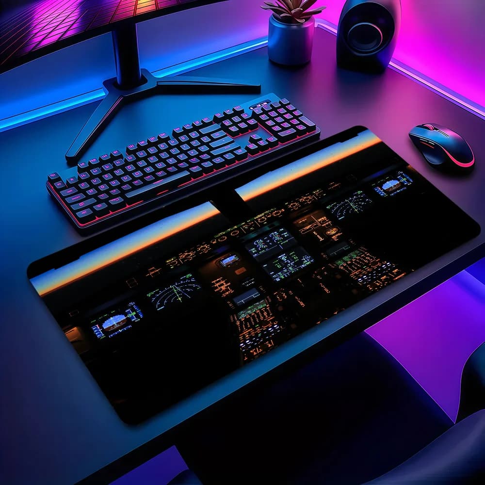 Divertente Tappetino per Mouse con Design Cockpit Starfield, Antiscivolo, Ispessito, Grande, con Bordo Bloccato, per Ufficio, Studenti e Gaming