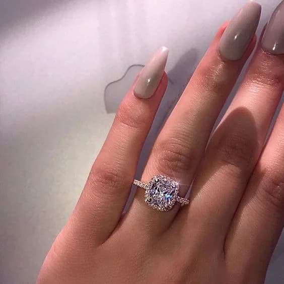 Inlaid Eight Hearts and Eight Arrows Princess Square Diamond Silver Ring Full Diamond Micro Inlaid Engagement Ring