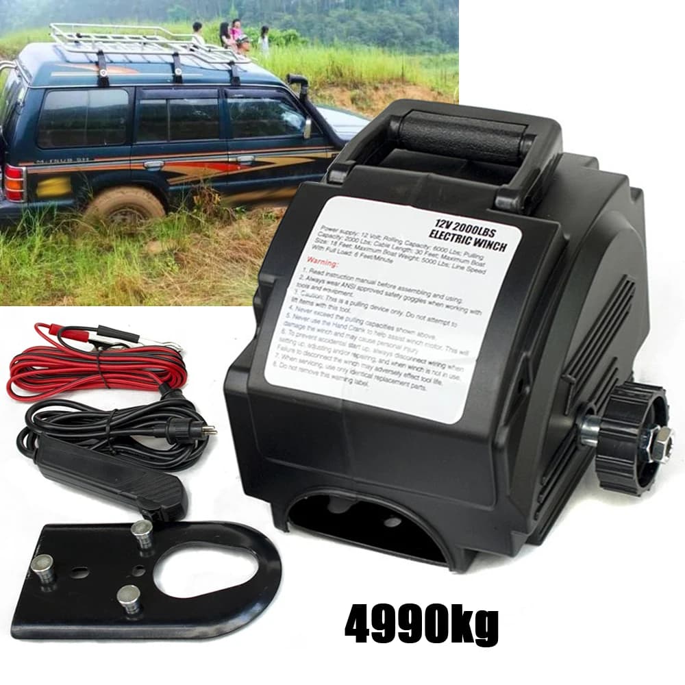 Electric Verricello 12V Powerful DC, Wire/Manual Control Mode, for Train, with Pulley and Remote Control