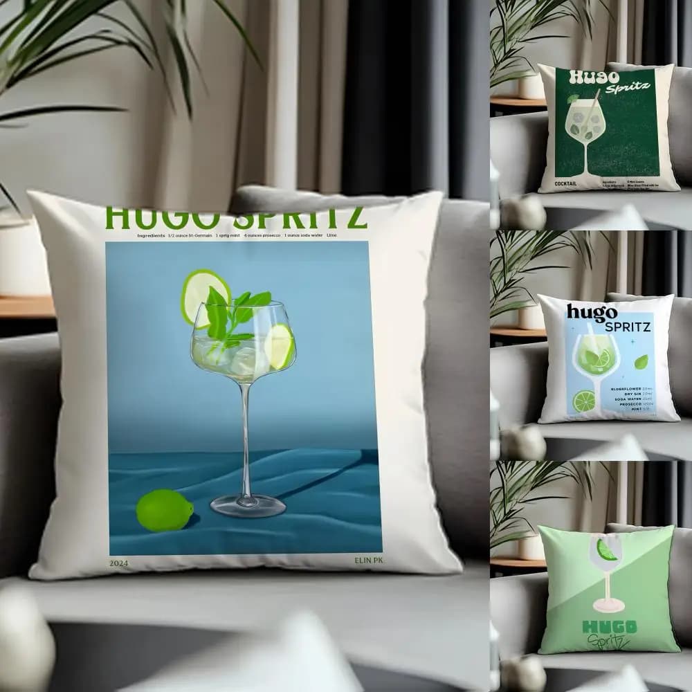 Viral HHugo Spritzied Cushion Cover Anti-dustmite Pillowcase Invisible Zipper Silky Short Plush Sofa Cushion Cover